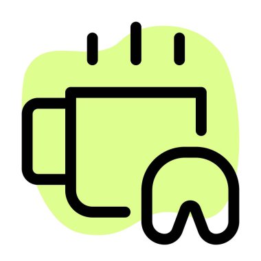 Lotus yaprağı çay ana hatları simgesi seti