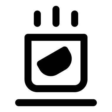 Tatlandırılmış limon çay çizgisi simgesi seti