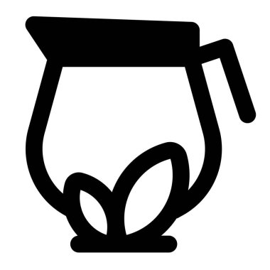 Çay sürahi çizgisi simgesi seti