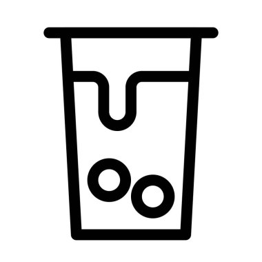 Kabarcık çayı ana hatları simgesi seti