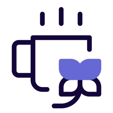 Yasemin çayı ana hatları simgesi seti