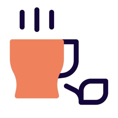 Bitkisel kibrit çay hattı simgesi seti