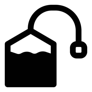 Çay poşeti ana hat simgesi seti