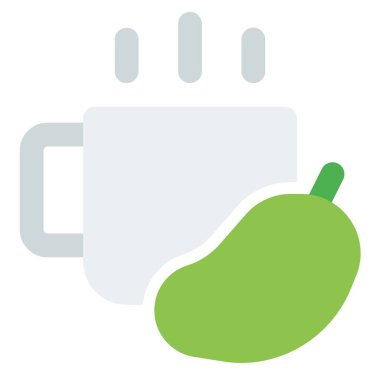 Lezzetli mango çay ikonu seti