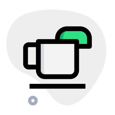 Süslü limon çayı taslak simgesi seti