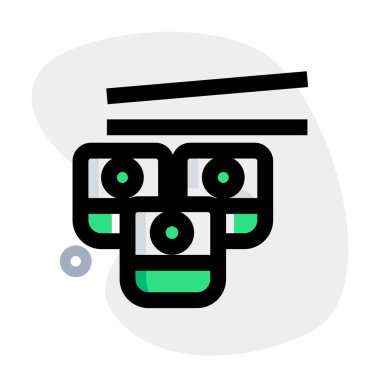 Japon suşi yemeği çubuklarla servis edilir..