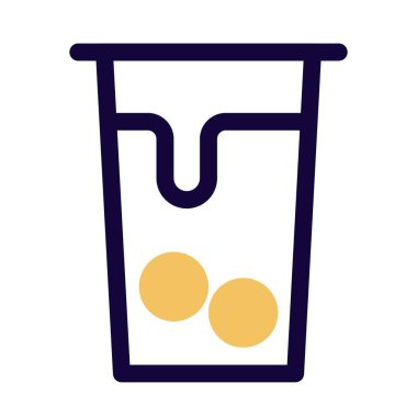 Kabarcık çayı ana hatları simgesi seti