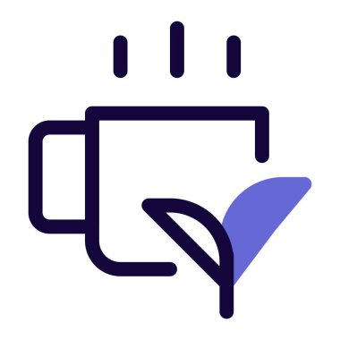 Sıcak siyah çay hattı simgesi seti