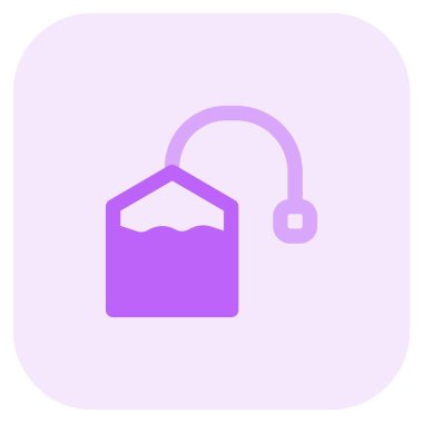 Çay poşeti ana hat simgesi seti