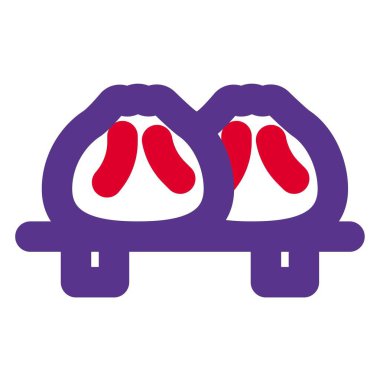 Bir çift doldurulmuş lezzetli bakpao..