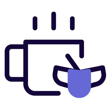 Sağlıklı senna çay ana hatları simgesi seti