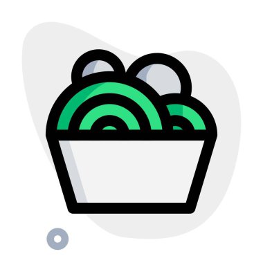 Bowl full of spaghetti pasta cooked for dinner