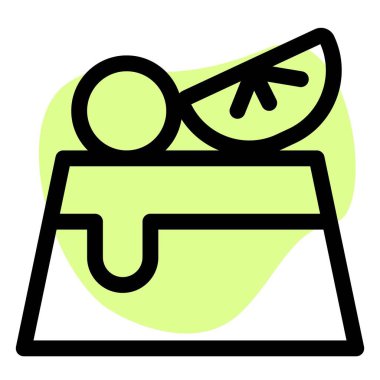 Cassata topped with orange and cherry.