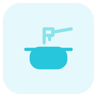 Delicious dripping cheese in fondue pot