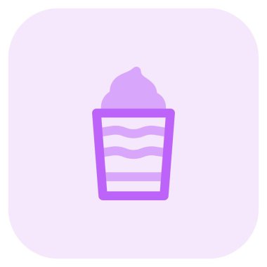 Garnished ice flavored cool granita dessert.