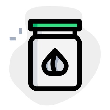 Packed glass jar of agliata sauce.