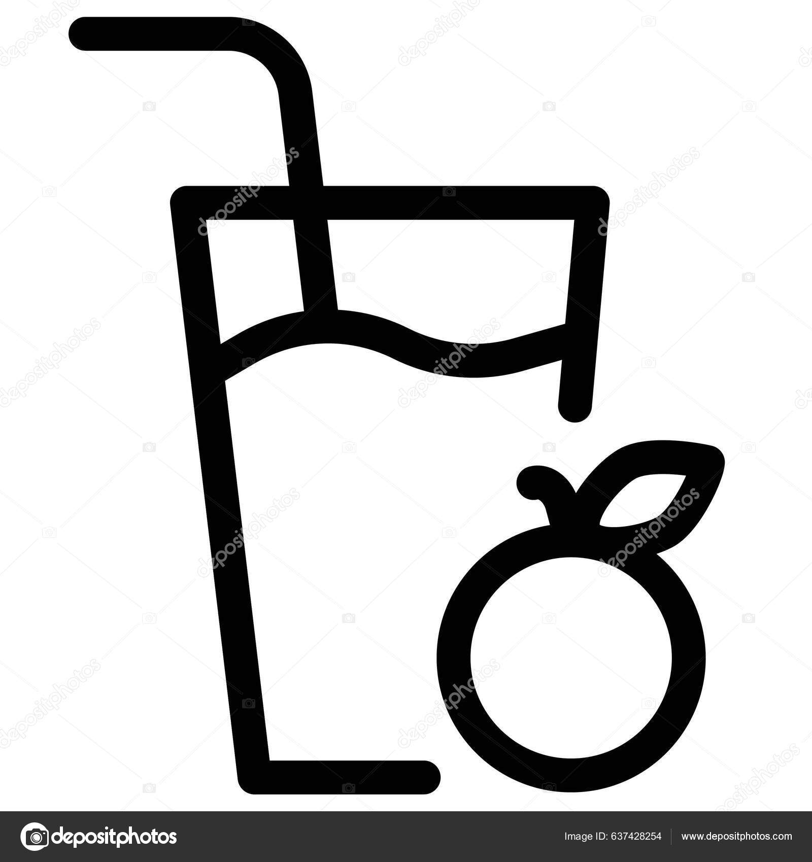 Glass Fresh Orange Juice Straw Stock Vector by 637428254