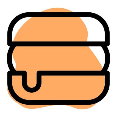 Choco macaron with melting ice cream