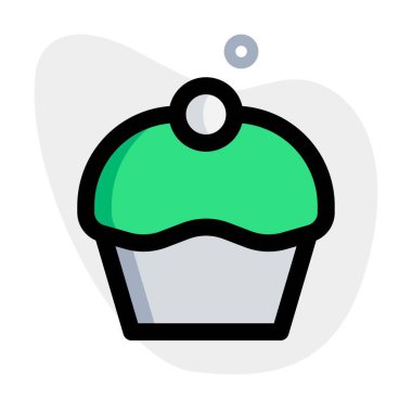 Fresh baked muffin with cherry on top