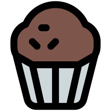 Baked muffin garnished with flavored sprinkles