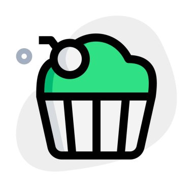 Cherry cupcake, a fancy sweet treat.