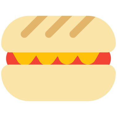 Stuffed pambazo outline vector illustration