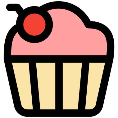 Cherry cupcake, a fancy sweet treat.