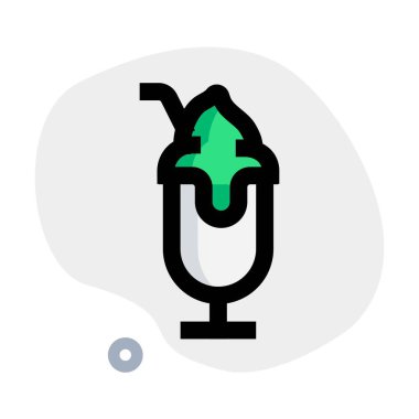 Tempting milkshake garnished with flavorful cream