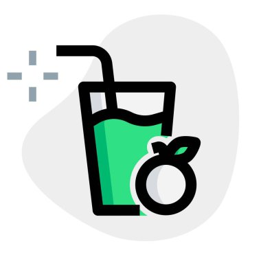 saman ile taze portakal suyu bir bardak.