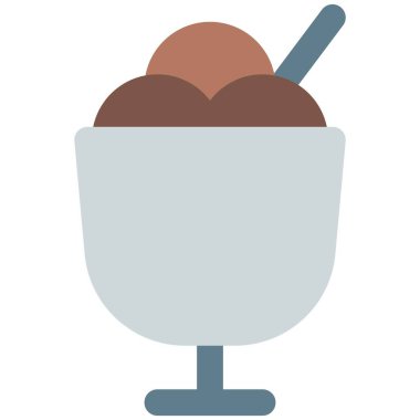 Rich multiflavored ice cream sundae dessert