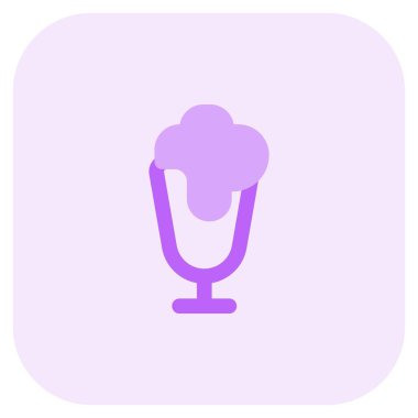 Melted cream dripping from delicious milkshake