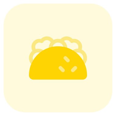 Stuffed taco outline vector illustration
