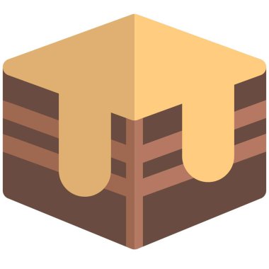 Melted cream dripping from delicious chocolate cake