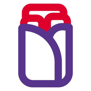 Wrapped burrito light vector illustration