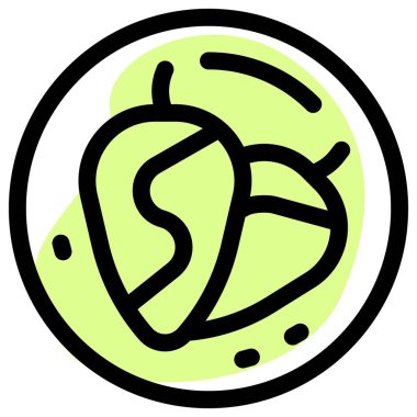 Stuffed chilies with walnut sauce light vector illustration