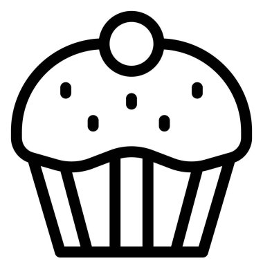 Tasty muffin with flavored sprinkles and cherry