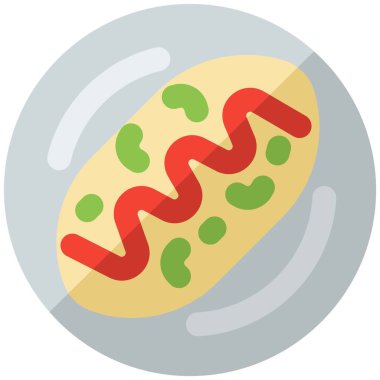 Huarache dish line vector illustration