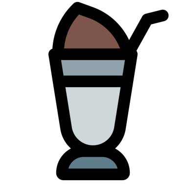 Creamy choco float served with straw