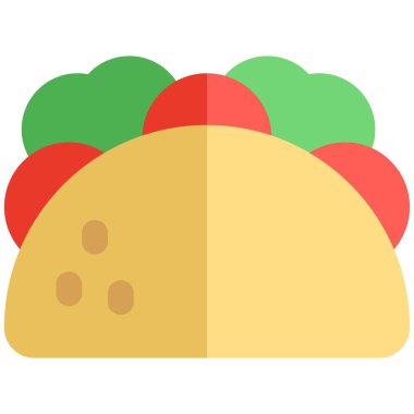 Taco food line vector illustration