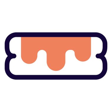 Chocolate coated eclair served as appetizer