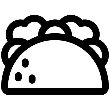 Taco food line vector illustration