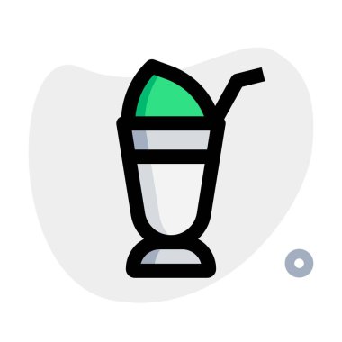 Creamy choco float served with straw