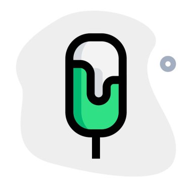 Delicious frozen ice lolly on stick