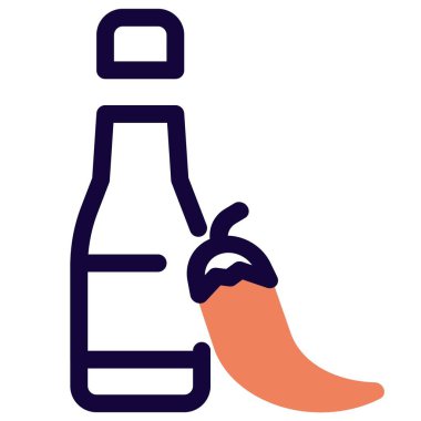 Chili sauce bottle light vector illustration