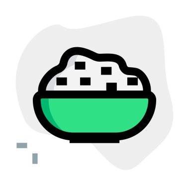 Bowl of hummus made with mashed chickpea