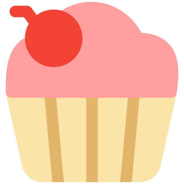 Cherry cupcake, a fancy sweet treat.