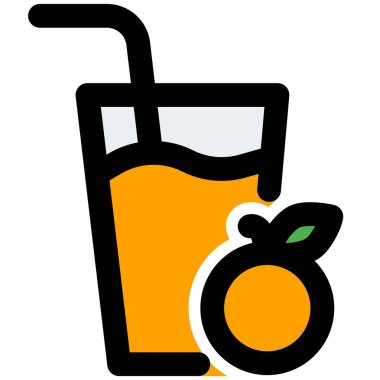 saman ile taze portakal suyu bir bardak.