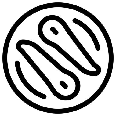 Small dried fish line vector illustration