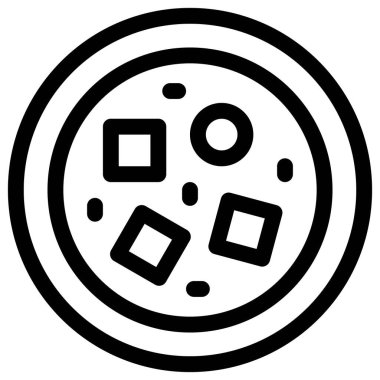 Stew dish outline vector illustration