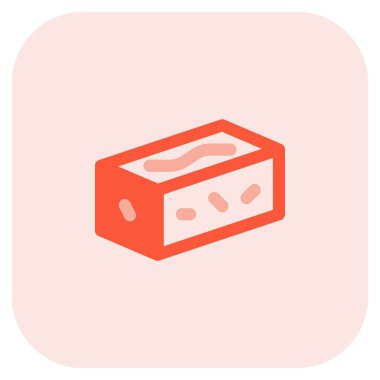 Brick of tasty fresh brownie